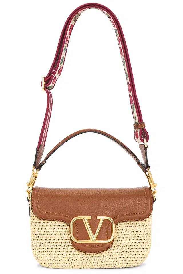 Valentino Garavani Crochet Raffia Alltime Shoulder Bag