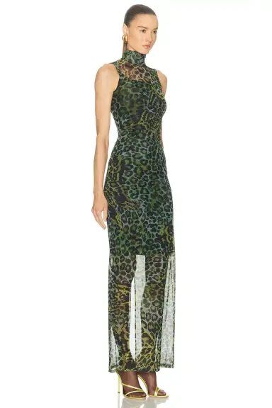 BLUMARINE Print Net Maxi Dress | Thumbnail 2