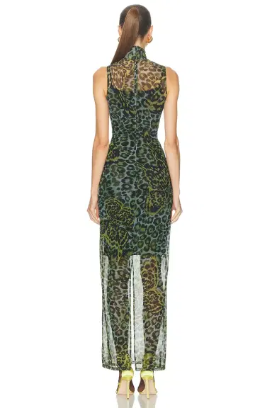 BLUMARINE Print Net Maxi Dress | Thumbnail 3
