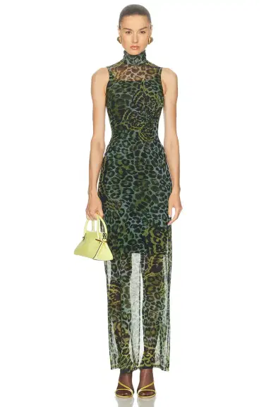 BLUMARINE Print Net Maxi Dress | Thumbnail 1