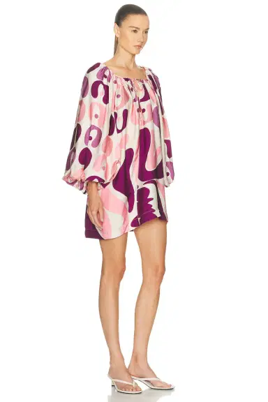 ADRIANA DEGREAS Bold Floral Puff Sleeve Mini Dress | Thumbnail 2 ADRIANA DEGREAS Bold Floral Puff Sleeve Mini Dress | Thumbnail 2