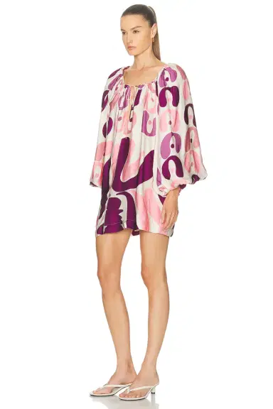 ADRIANA DEGREAS Bold Floral Puff Sleeve Mini Dress | Thumbnail 3 ADRIANA DEGREAS Bold Floral Puff Sleeve Mini Dress | Thumbnail 3