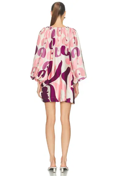 ADRIANA DEGREAS Bold Floral Puff Sleeve Mini Dress | Thumbnail 4 ADRIANA DEGREAS Bold Floral Puff Sleeve Mini Dress | Thumbnail 4