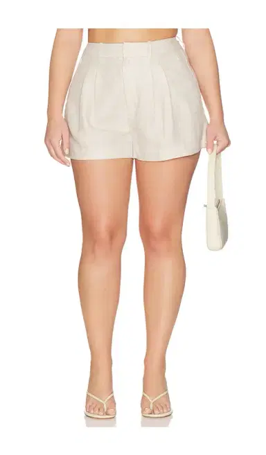 GOOD AMERICAN Linen Trouser Shorts | Thumbnail 2