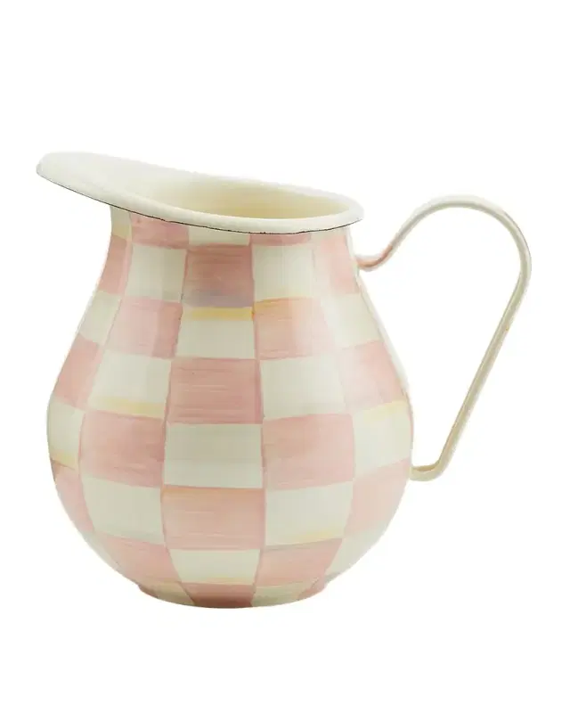 MacKenzie-Childs Rosy Check Enamel Pitcher