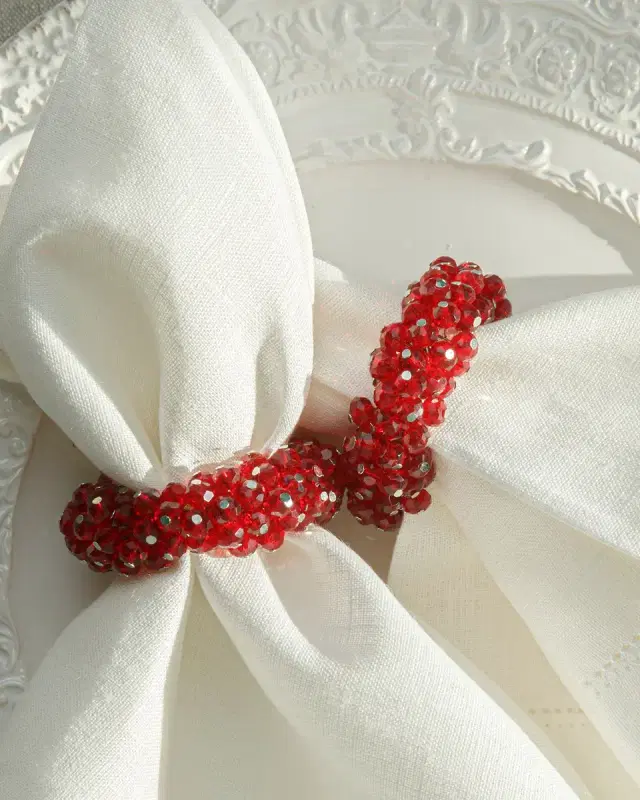 Arte Italica Crystal Napkin Rings, Set of 4
