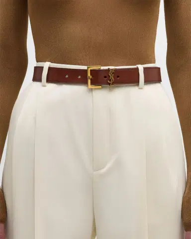 Saint Laurent YSL Brass & Leather Belt | Thumbnail 2