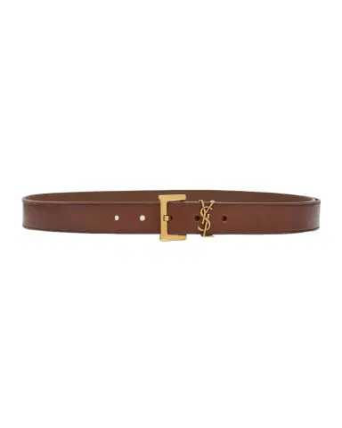 Saint Laurent YSL Brass & Leather Belt | Thumbnail 1