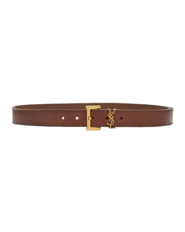 YSL Brass & Leather Belt