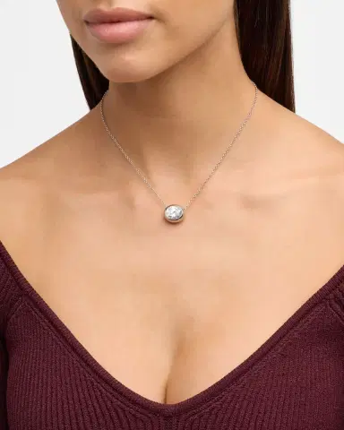 Fantasia by DeSerio Cubic Zirconia Bezel Set Oval Necklace | Thumbnail 2 Fantasia by DeSerio Cubic Zirconia Bezel Set Oval Necklace | Thumbnail 2