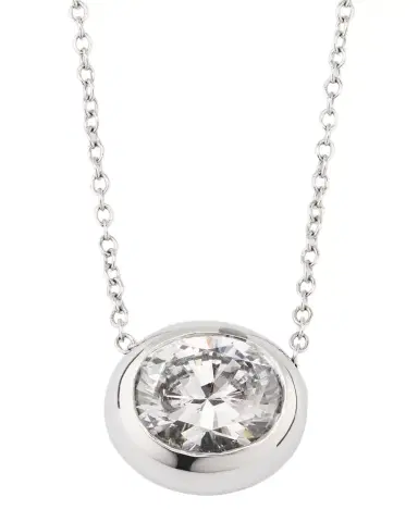 Fantasia by DeSerio Cubic Zirconia Bezel Set Oval Necklace | Thumbnail 1 Fantasia by DeSerio Cubic Zirconia Bezel Set Oval Necklace | Thumbnail 1