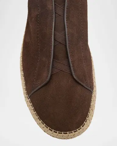 Zegna Men's Triple Stitch Suede Espadrille Sneakers | Thumbnail 6 Zegna Men's Triple Stitch Suede Espadrille Sneakers | Thumbnail 6
