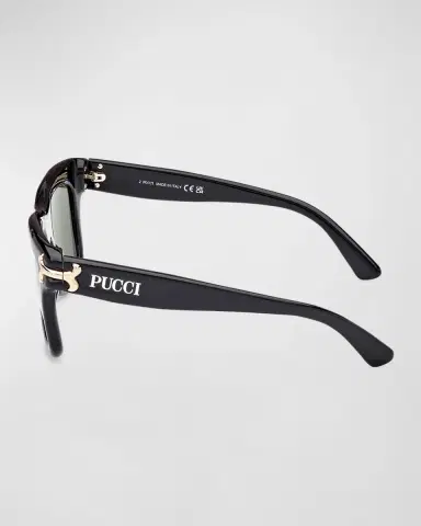 PUCCI Logo Acetate Square Sunglasses | Thumbnail 4