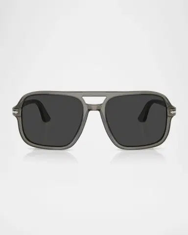Persol Men 's Double-Bridge Acetate Aviator Sunglasses | Thumbnail 3 Persol Men 's Double-Bridge Acetate Aviator Sunglasses | Thumbnail 3