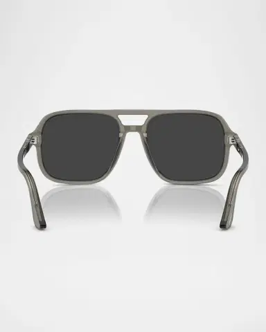 Persol Men 's Double-Bridge Acetate Aviator Sunglasses | Thumbnail 4 Persol Men 's Double-Bridge Acetate Aviator Sunglasses | Thumbnail 4