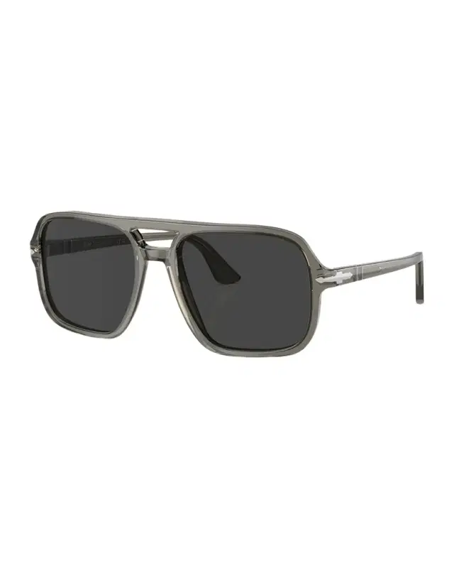 Men 's Double-Bridge Acetate Aviator Sunglasses