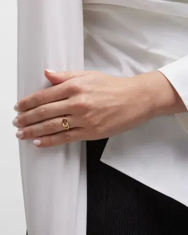 Messika Move Uno 18K Yellow Gold Diamond Bezel Ring, EU 54 / US 6.75 | Thumbnail 2