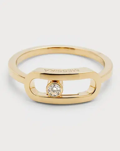 Messika Move Uno 18K Yellow Gold Diamond Bezel Ring, EU 54 / US 6.75 | Thumbnail 3