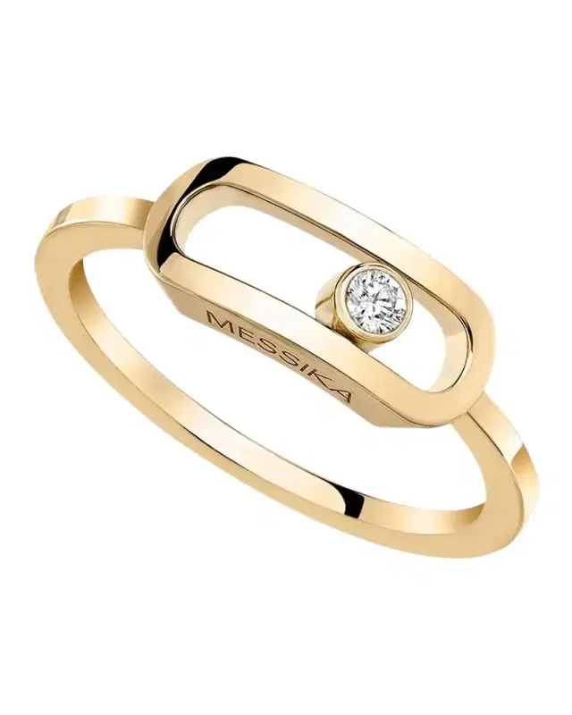 Move Uno 18K Yellow Gold Diamond Bezel Ring, EU 54 / US 6.75
