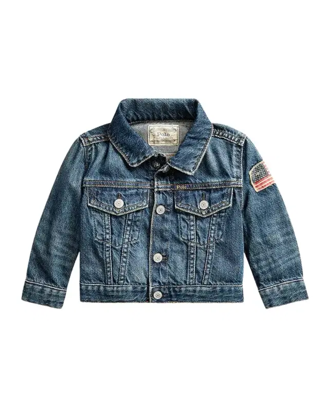 Polo Ralph Lauren Boy 's Faded Cotton Denim Jacket, Size 3M-24M