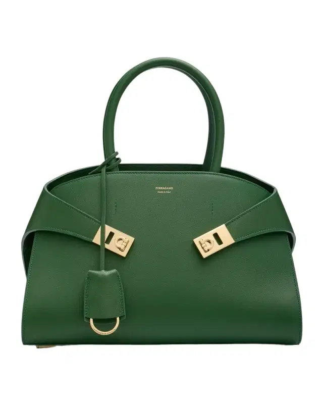 Small Hug Leather Top-Handle Bag