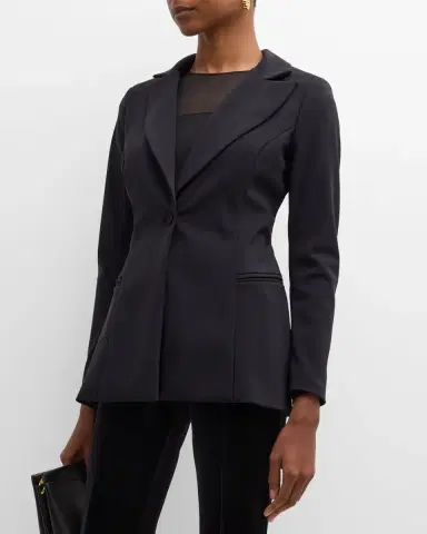 Chiara Boni La Petite Robe Alex Tailored Single-Button Blazer | Thumbnail 2 Chiara Boni La Petite Robe Alex Tailored Single-Button Blazer | Thumbnail 2