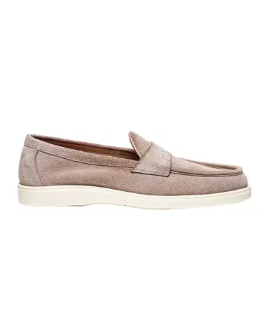 Santoni Men's Detroit Suede Rubber-Sole Penny Loafers | Thumbnail 1