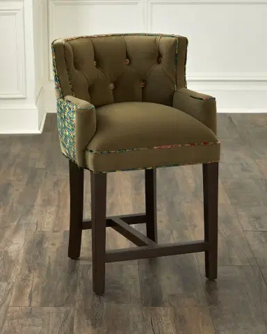 Haute House Peacock Tufted 27" Counter Stool | Thumbnail 4 Haute House Peacock Tufted 27" Counter Stool | Thumbnail 4