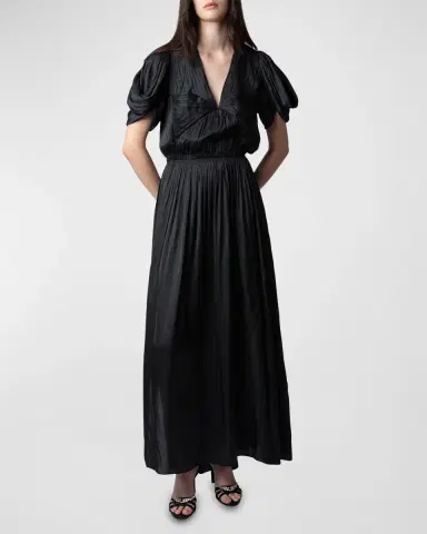 Zadig & Voltaire Reina Satin Maxi Dress | Thumbnail 2