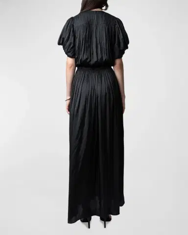 Zadig & Voltaire Reina Satin Maxi Dress | Thumbnail 3