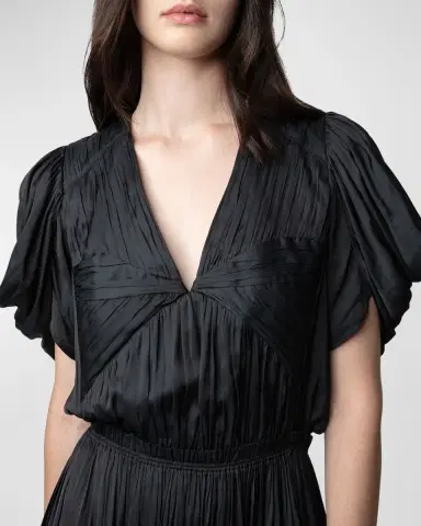 Zadig & Voltaire Reina Satin Maxi Dress | Thumbnail 4