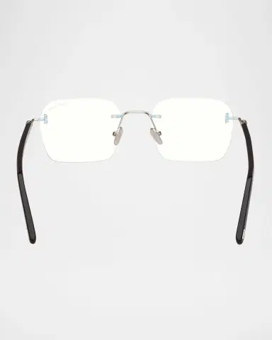 Tom Ford Men's Rimless Rectangle Blue Light-Blocking Glasses | Thumbnail 5 Tom Ford Men's Rimless Rectangle Blue Light-Blocking Glasses | Thumbnail 5