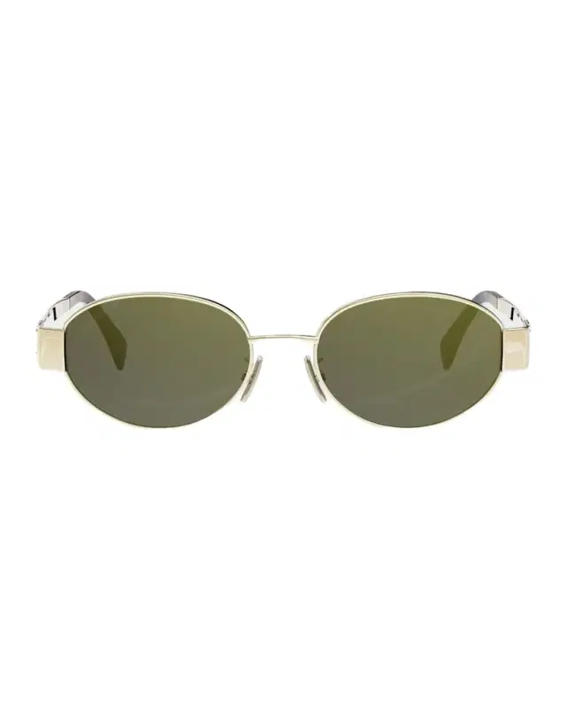 CELINE Men 's Triomphe Metal Oval Sunglasses