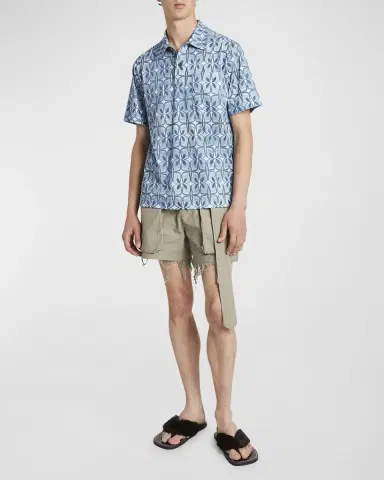 Dries Van Noten Men's Helder Printed Polo Shirt | Thumbnail 3