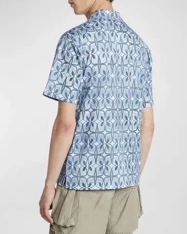 Dries Van Noten Men's Helder Printed Polo Shirt | Thumbnail 4