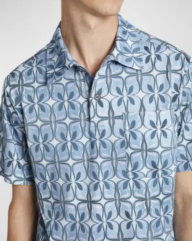 Dries Van Noten Men's Helder Printed Polo Shirt | Thumbnail 5