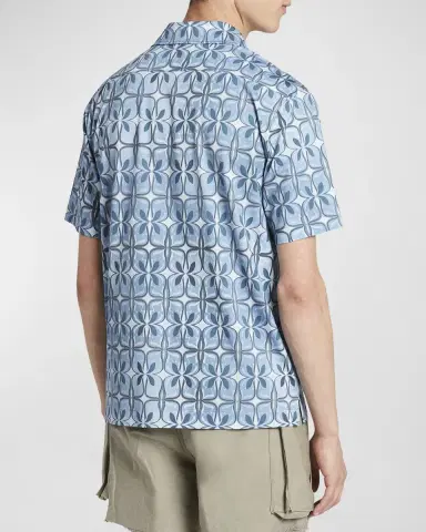 Dries Van Noten Men's Helder Printed Polo Shirt | Thumbnail 6