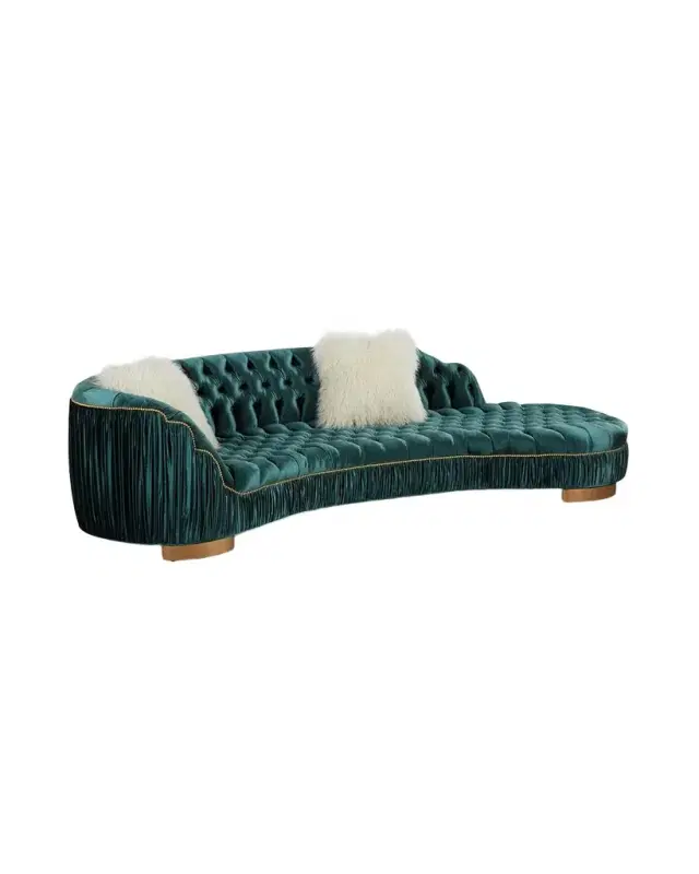 Haute House Ava 118" Chaise-Style Sofa
