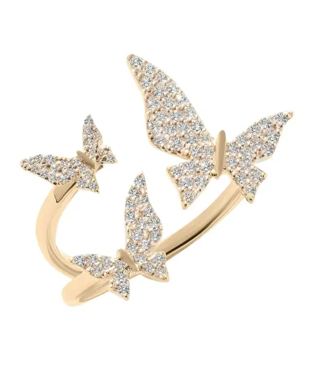 Flawless Diamond Butterfly Ring