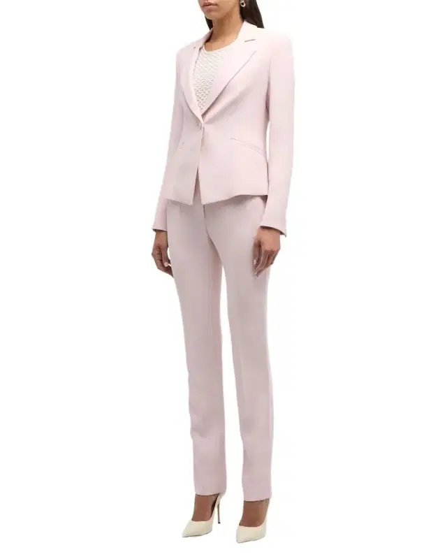 High-Rise Straight-Leg Crepe Cady Trousers