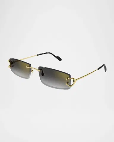 Cartier Men's Rimless Metal Rectangle Sunglasses | Thumbnail 3 Cartier Men's Rimless Metal Rectangle Sunglasses | Thumbnail 3