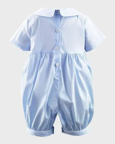 Rachel Riley Girl 's Bunny Smocked Babysuit, Size 3M-18M | Thumbnail 2