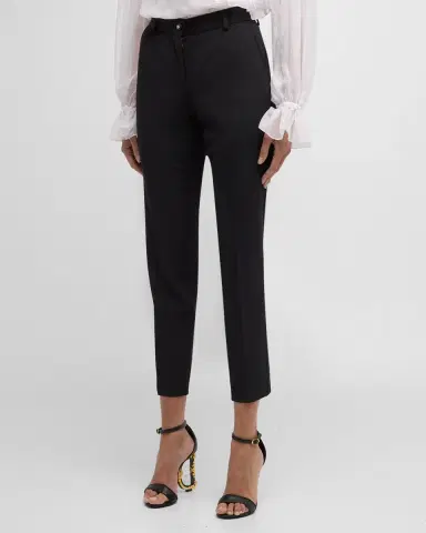 Dolce & Gabbana Tela Lana Bistretch Crepe Slim-Leg Ankle Pants | Thumbnail 4