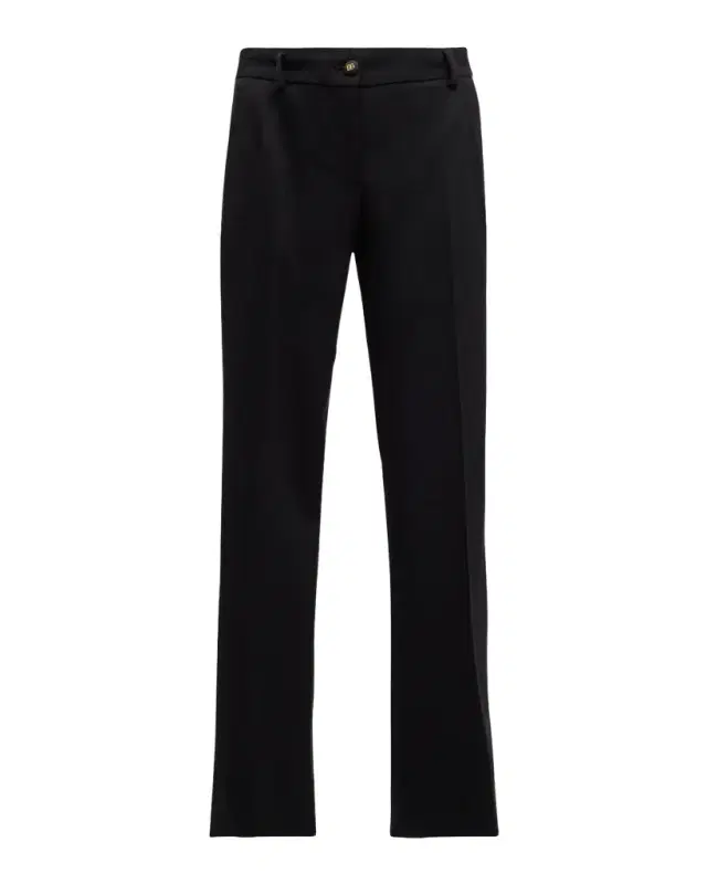 Tela Lana Bistretch Crepe Slim-Leg Ankle Pants