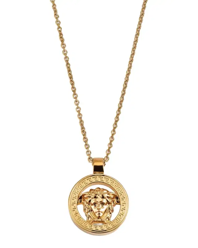 Medusa and Greca Pendant Necklace
