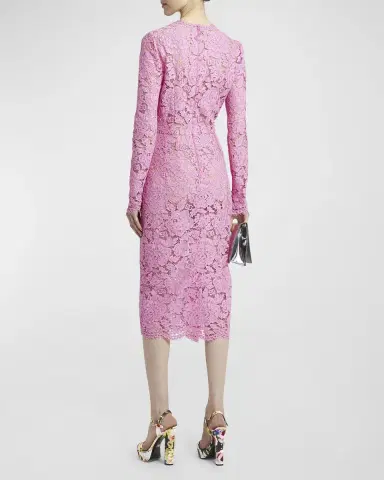 Dolce & Gabbana Floral Lace Long-Sleeve Midi Dress | Thumbnail 6 Dolce & Gabbana Floral Lace Long-Sleeve Midi Dress | Thumbnail 6