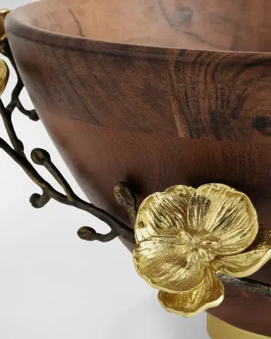 Michael Aram Gold Orchid Wooden Bowl | Thumbnail 4