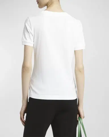 Dolce & Gabbana Cotton T-Shirt with Strass Crystal Logo | Thumbnail 3 Dolce & Gabbana Cotton T-Shirt with Strass Crystal Logo | Thumbnail 3