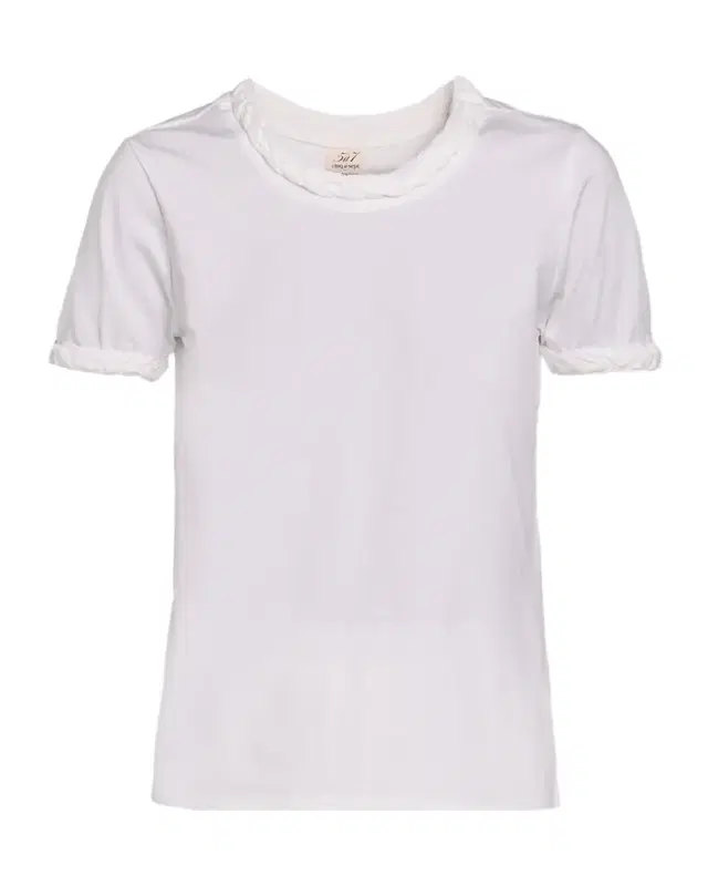 Cinq à Sept Short-Sleeve Braided Tee