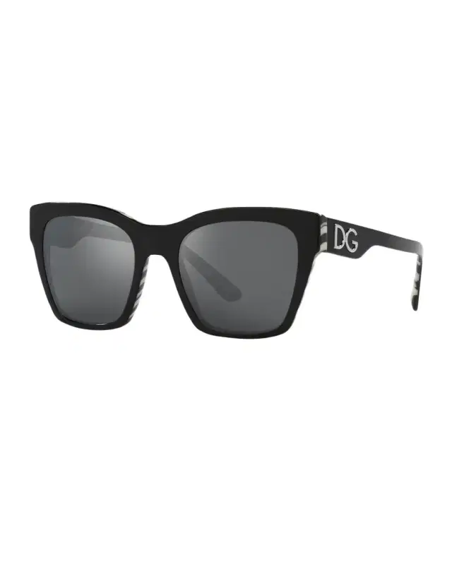 Mirrored DG Acetate Square Sunglasses